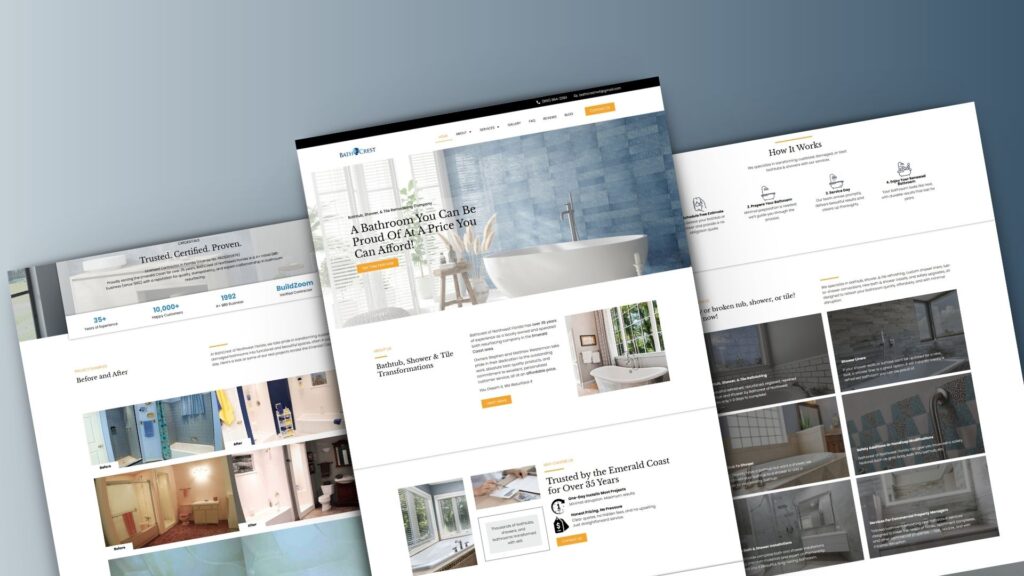 Bathcrest responsive web design and portfolio layout showcase.