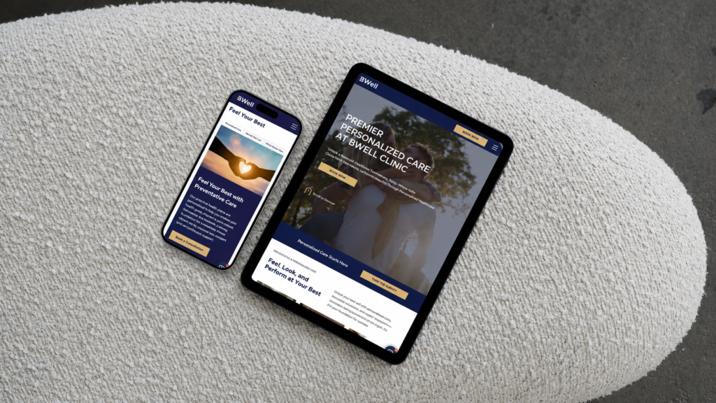 Responsive healthcare clinic website design and development portfolio showcase for Bwell Clinic.
