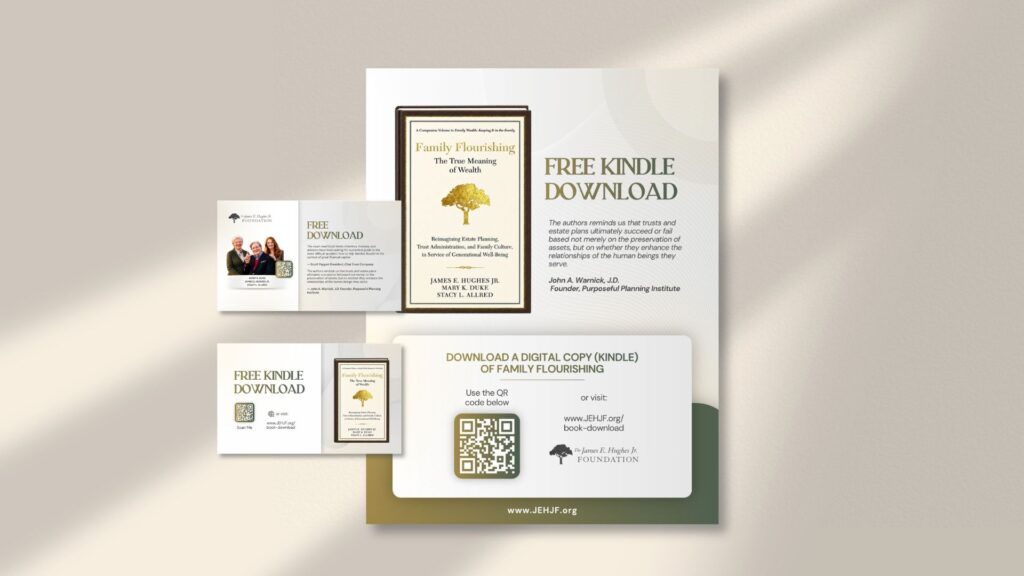Professional flyer and corporate business card stationery design showcase for JEHJF branding.