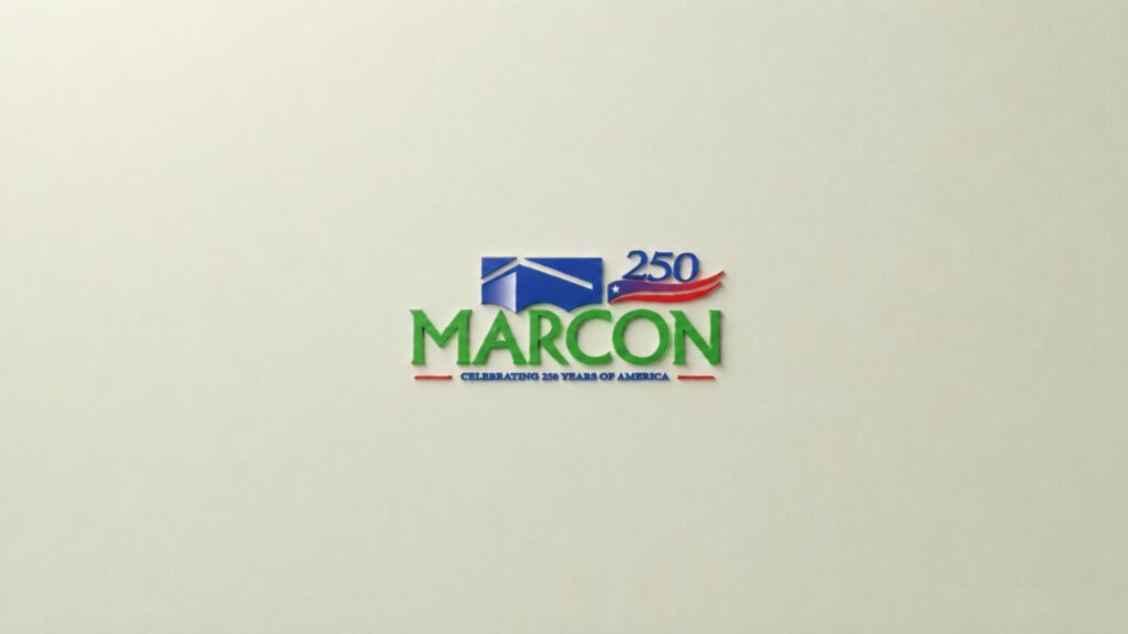 Marcon company logo design for Independence Day and 250th anniversary update.