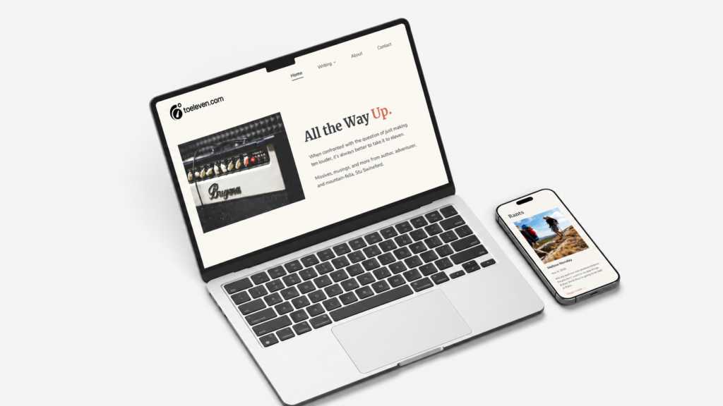 Responsive website design and development portfolio showcase for Toeleven branding and digital services.